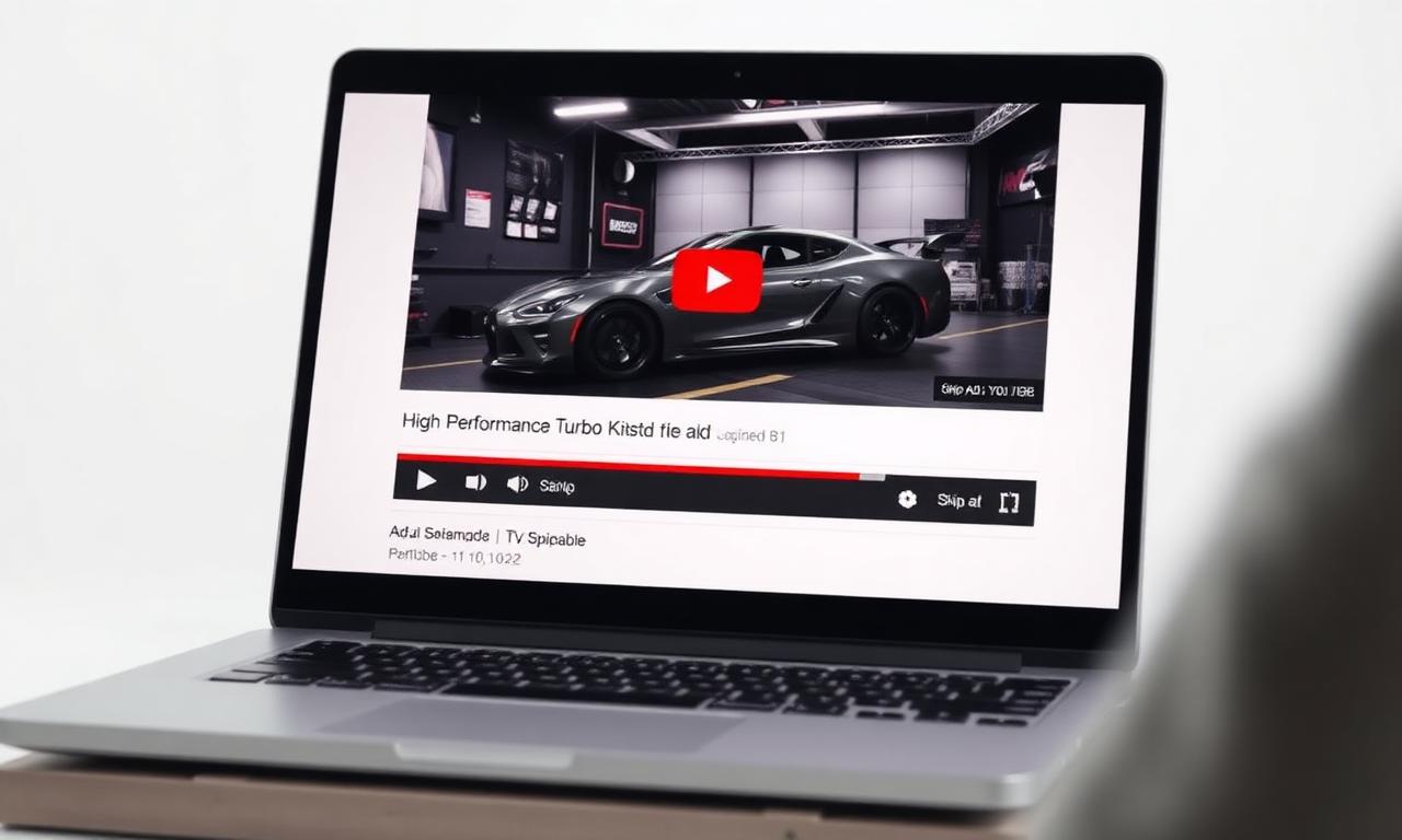 Skippable In-Stream Ads example: Desktop YouTube watch page — turbo kit pre-roll