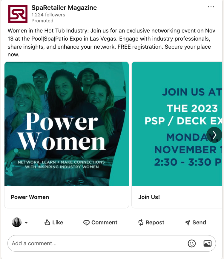SpaRetailer Magazine – LinkedIn Carousel Ad