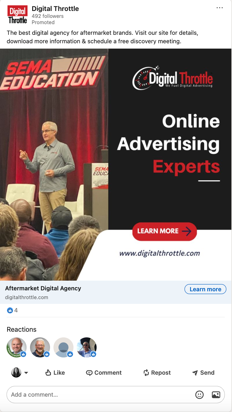 Digital Throttle – LinkedIn Sponsored Post
